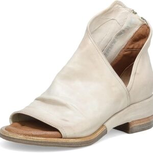 NWOT A.S.98 Grey Leather Peep Toe Bootie